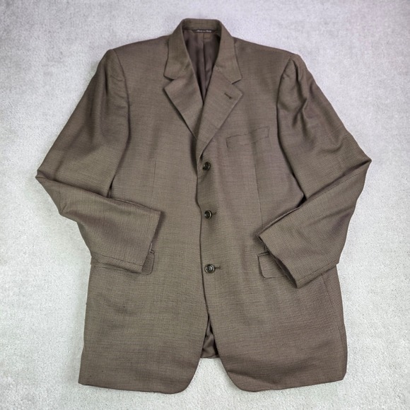 Canali Other - CANALI Wool Silk Blazer Men's 52/US 42‎ Brown Check 3 Button Sport Coat Italy